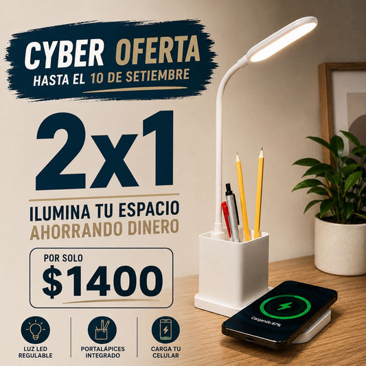 Lampara led con cargador 2x1