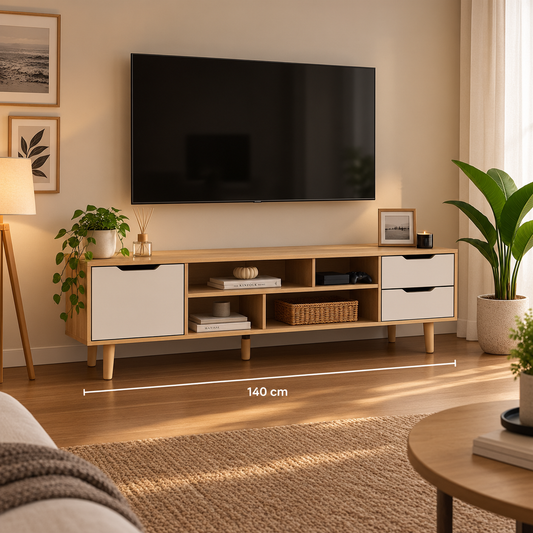 Mueble para TV con Cajones y Estantes