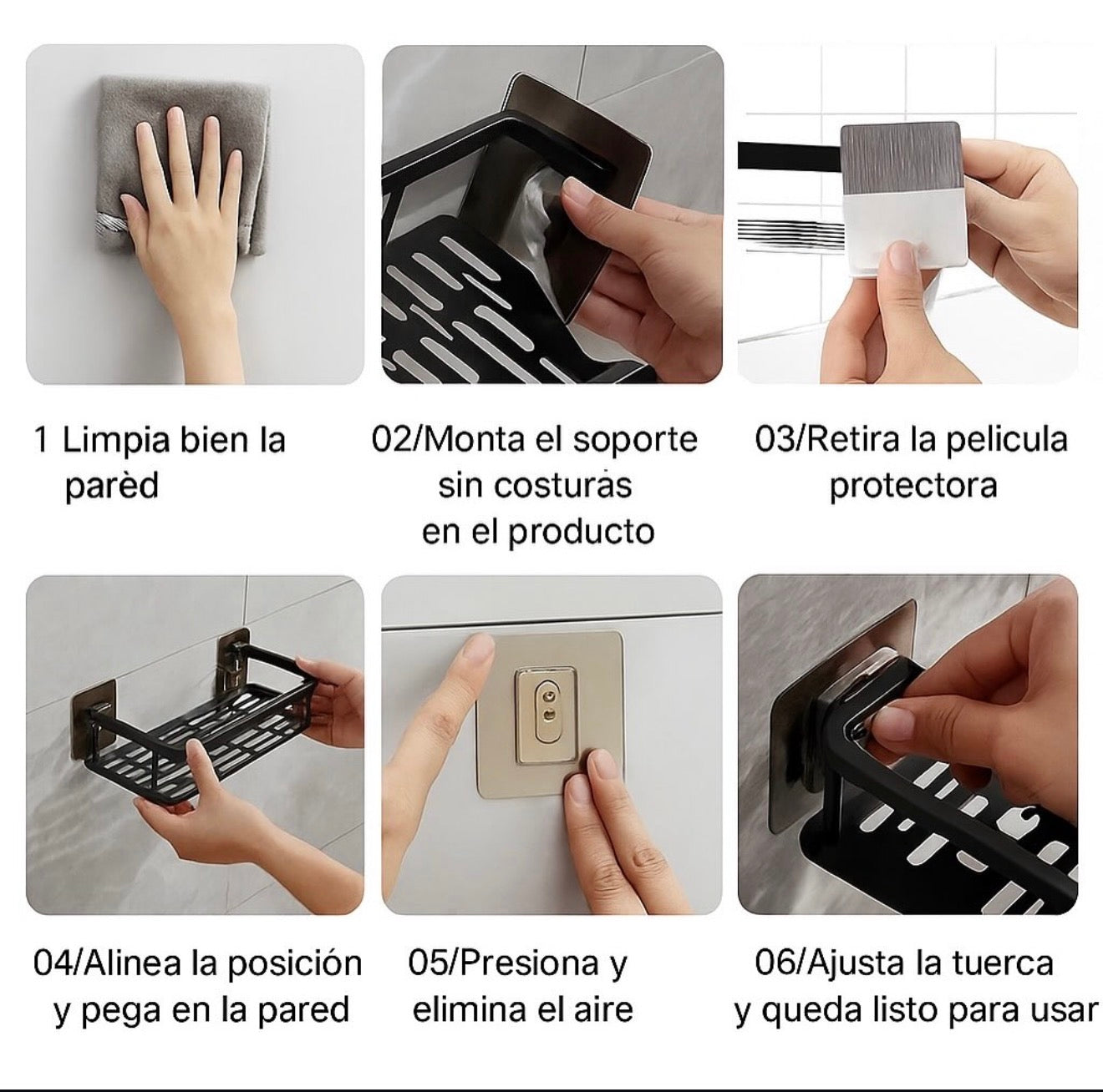 Estante de Pared Adhesivo – Organizador de Baño